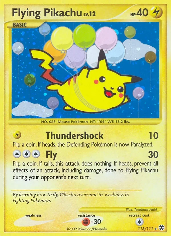 Flying Pikachu 113/111 Rising Rivals Pokémon card