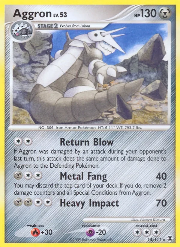 Aggron 14/111 Rising Rivals Pokémon card