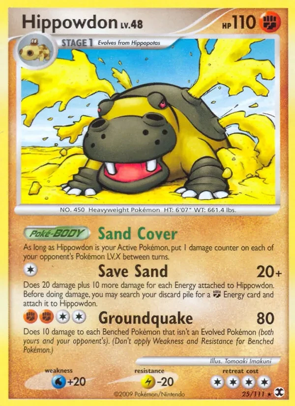 Hippowdon 25/111 Rising Rivals Pokémon card