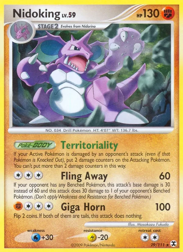 Nidoking 29/111 Rising Rivals Pokémon card