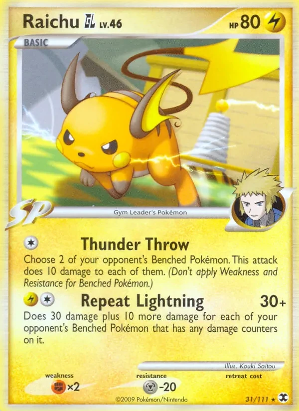 Raichu GL 31/111 Rising Rivals Pokémon card