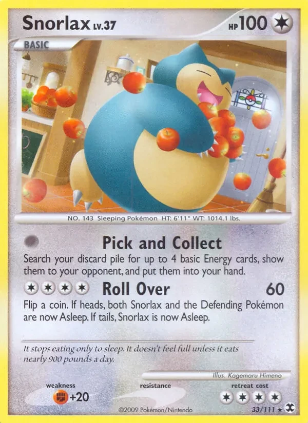 Snorlax 33/111 Rising Rivals Pokémon card
