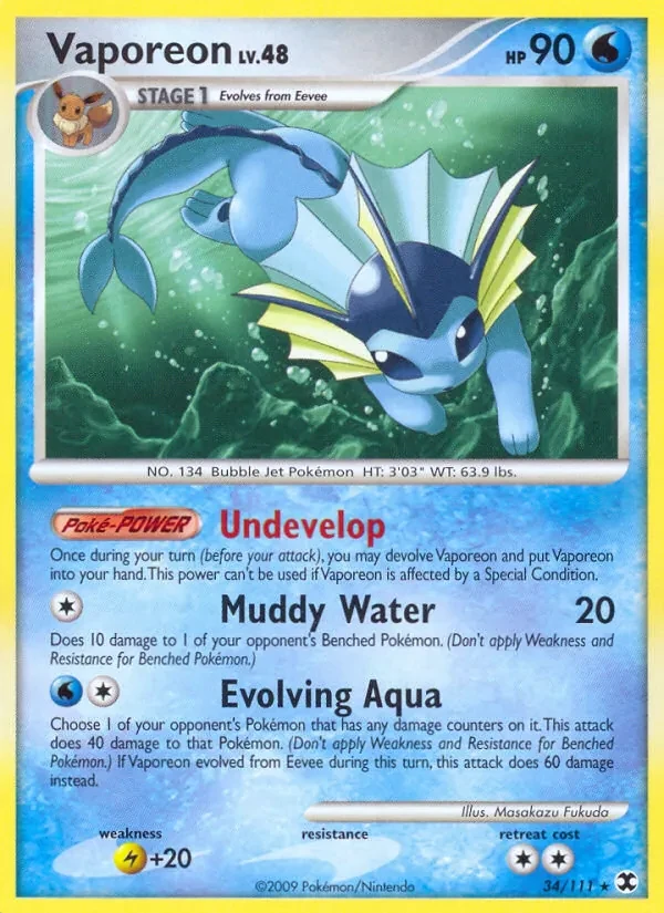 Vaporeon 34/111 Rising Rivals Pokémon Karte