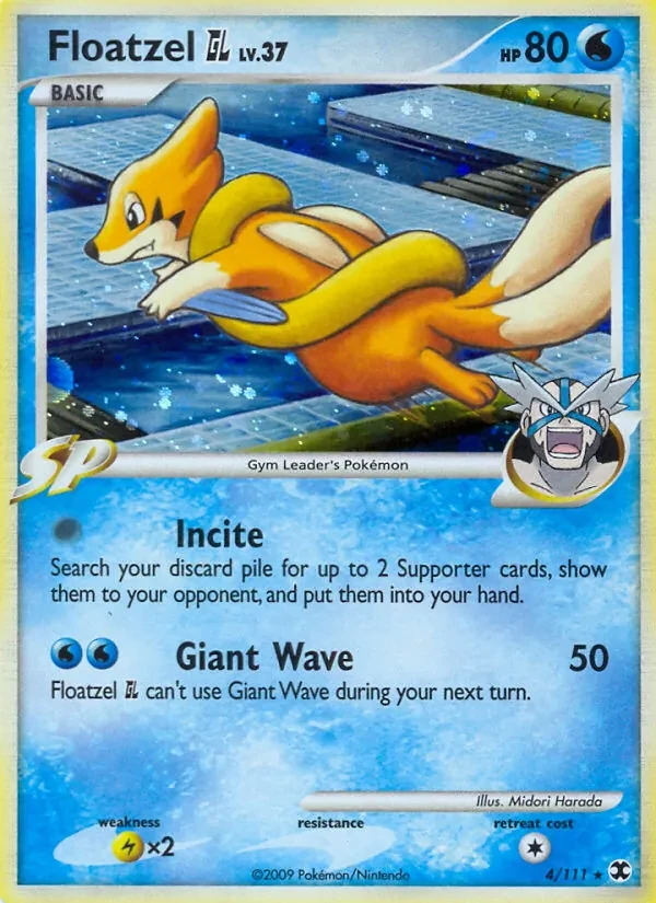 Floatzel GL 4/111 Rising Rivals Pokémon card