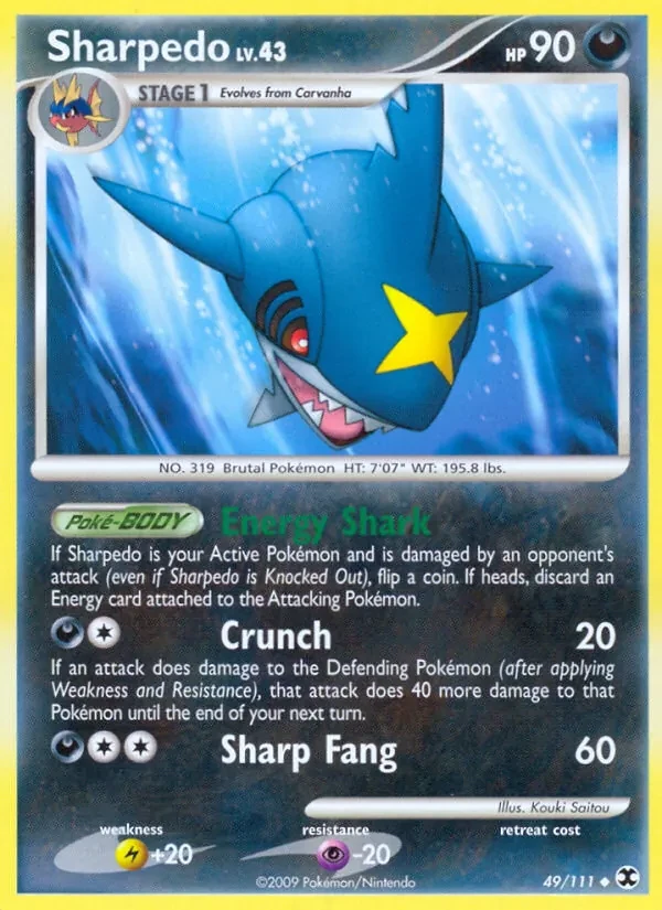 Sharpedo 49/111 Rising Rivals Pokémon card