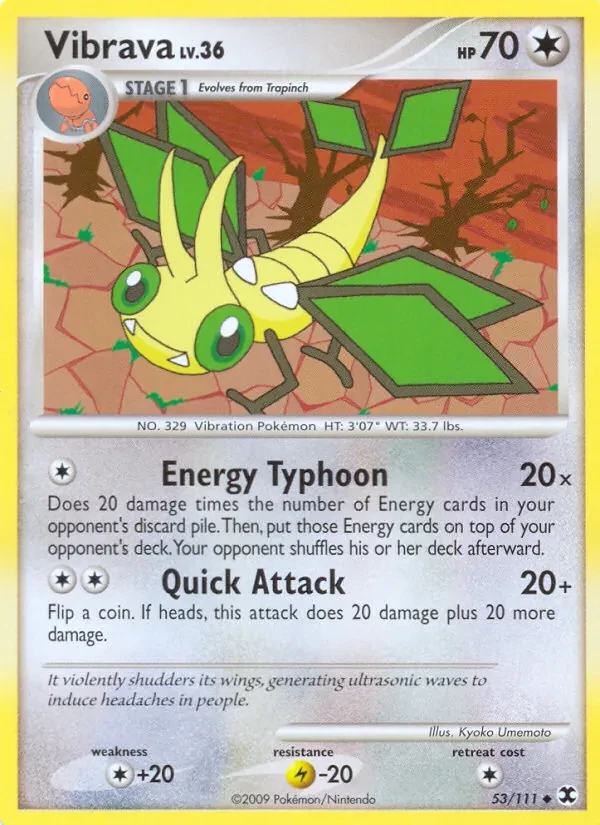 Vibrava 53/111 Rising Rivals Pokémon card