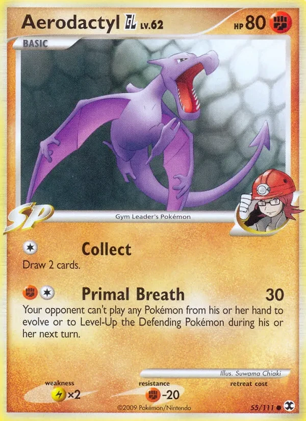 Aerodactyl GL 55/111 Rising Rivals Pokémon card