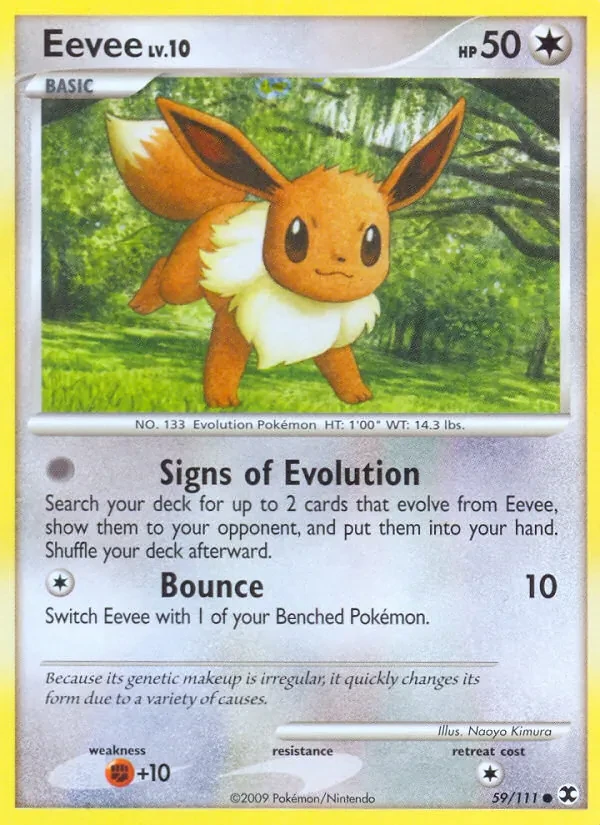 Eevee 59/111 Rising Rivals Pokémon card