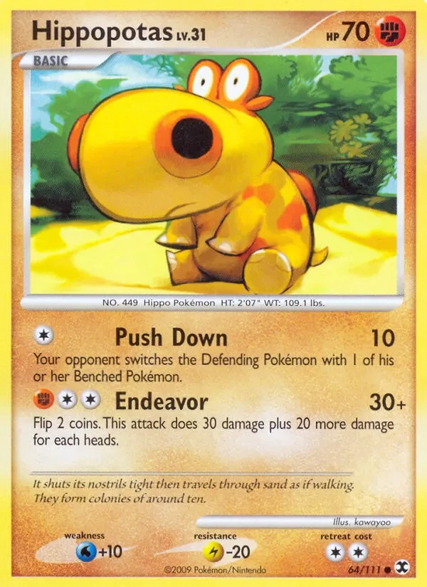Hippopotas 64/111 Rising Rivals Pokémon card