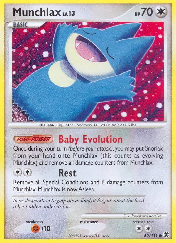 Munchlax 69/111 Rising Rivals Pokémon card