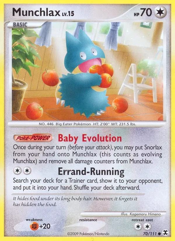 Munchlax 70/111 Rising Rivals Pokémon card