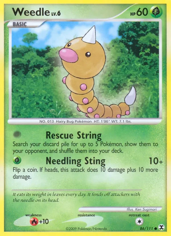 Weedle 86/111 Rising Rivals Pokémon card