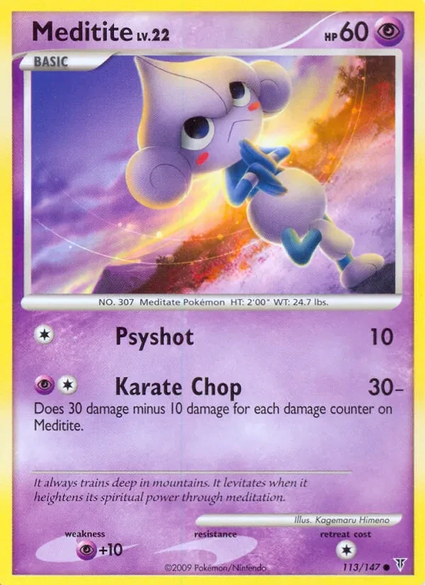 Meditite 113/147 Supreme Victors Pokémon card