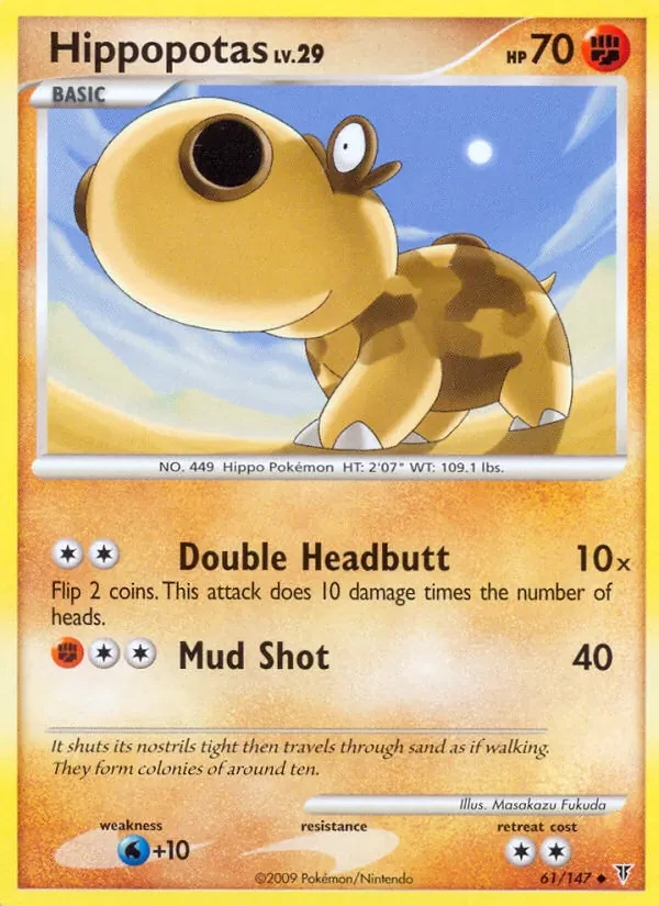 Hippopotas 61/147 Supreme Victors Pokémon card