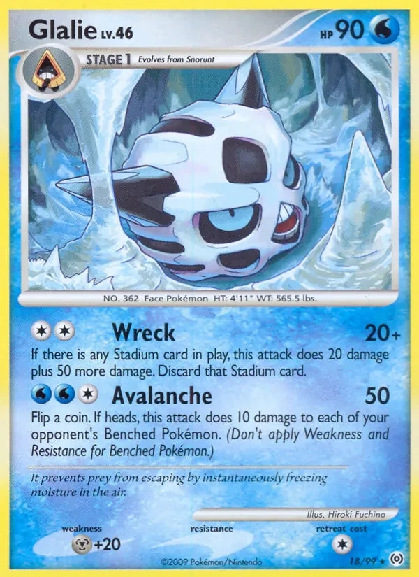 Glalie 18/99 Arceus Pokémon card