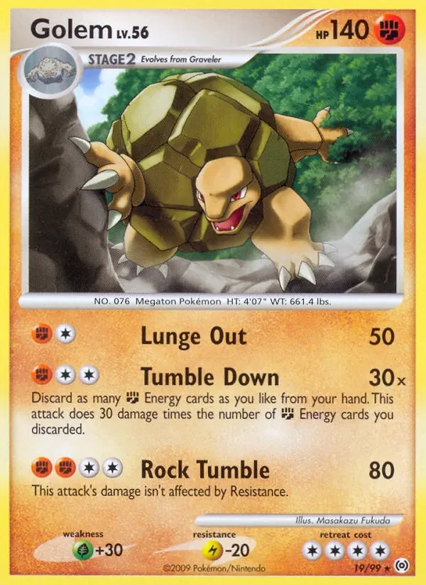 Golem 19/99 Arceus Pokémon card