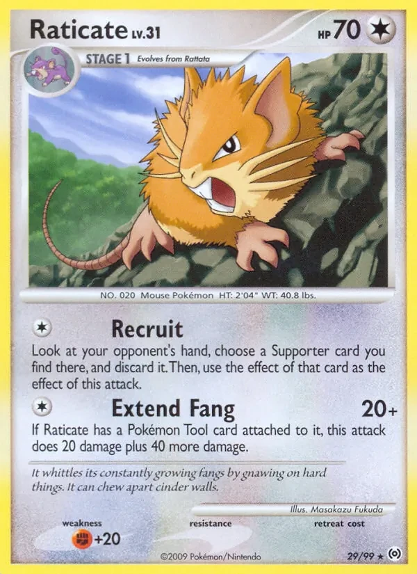 Raticate 29/99 Arceus Pokémon card