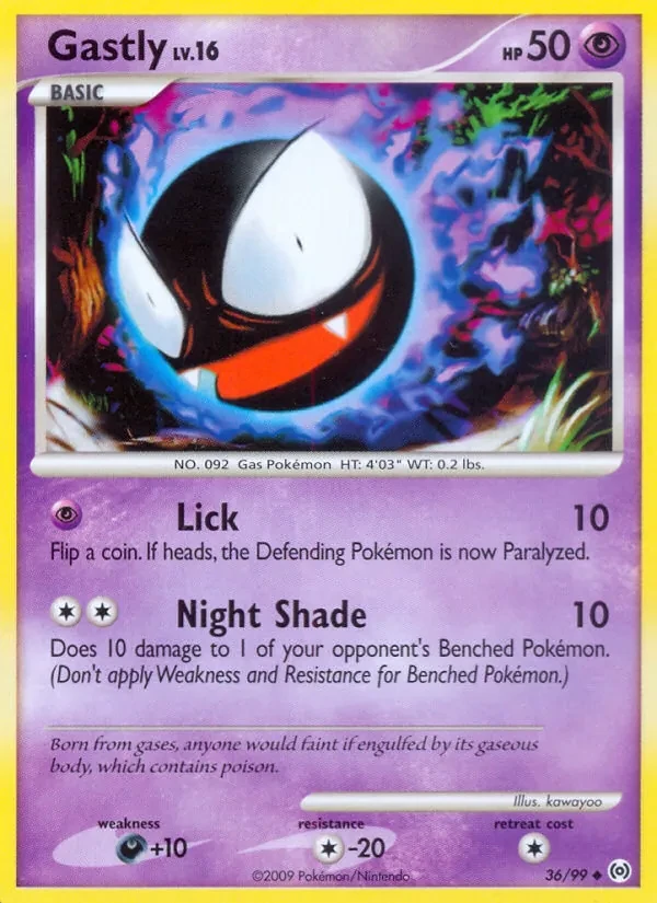 Gastly 36/99 Arceus Pokémon card