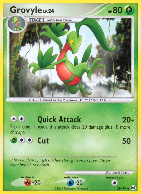 Grovyle 39/99 Arceus Pokémon card