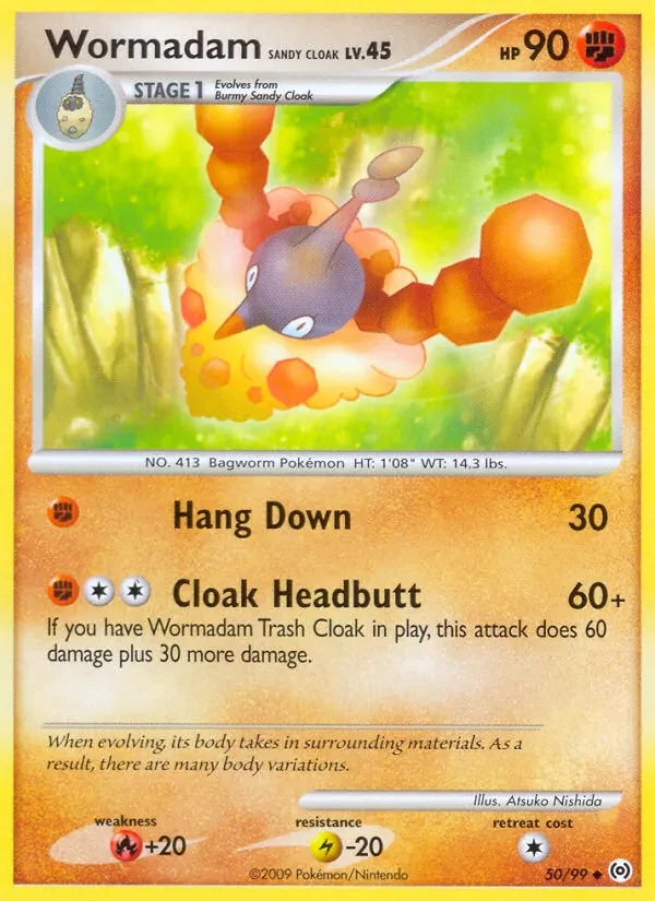 Wormadam Sandy Cloak 50/99 Arceus Pokémon card