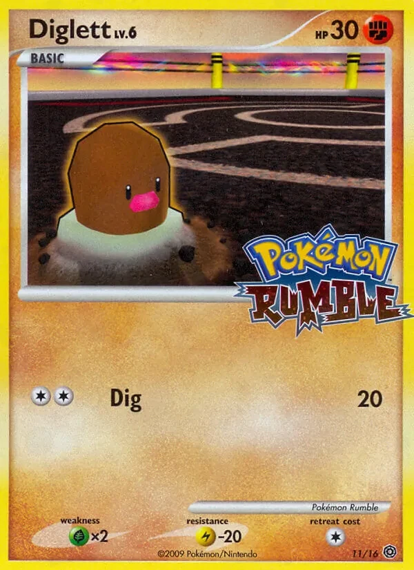 Diglett 11/16 Pokémon Rumble Pokémon card