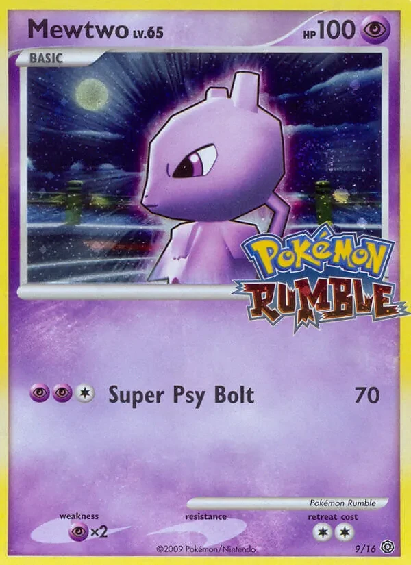 Mewtwo 9/16 Pokémon Rumble Pokémon card