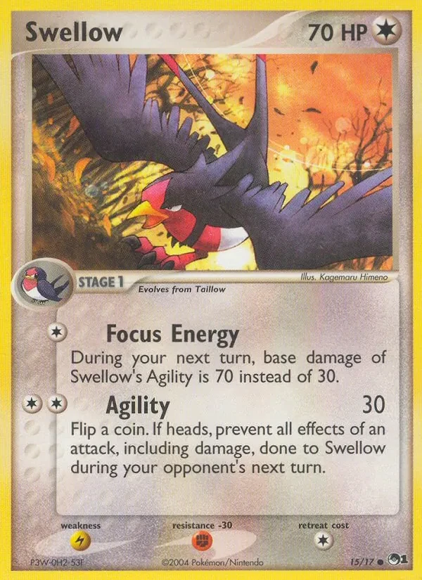 Swellow 15/17 POP Series 1 Pokémon card
