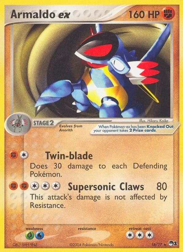 Armaldo ex 16/17 POP Series 1 Pokémon card