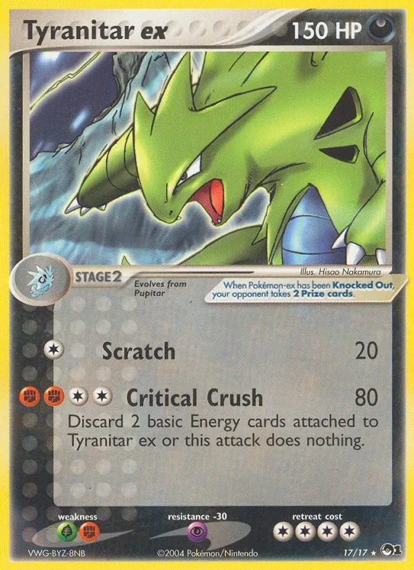 Tyranitar ex 17/17 POP Series 1 Pokémon card