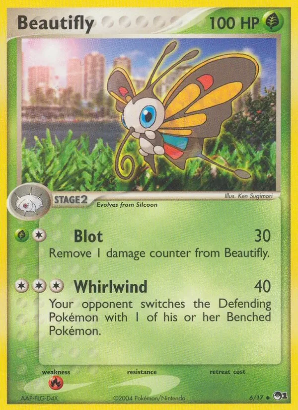 Beautifly 6/17 POP Series 1 Pokémon Karte