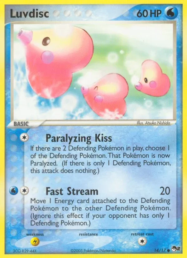 Luvdisc 14/17 POP Series 2 Pokémon card
