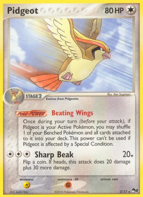 Pidgeot 2/17 POP Series 2 Pokémon card
