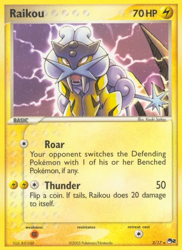 Raikou 3/17 POP Series 2 Pokémon card