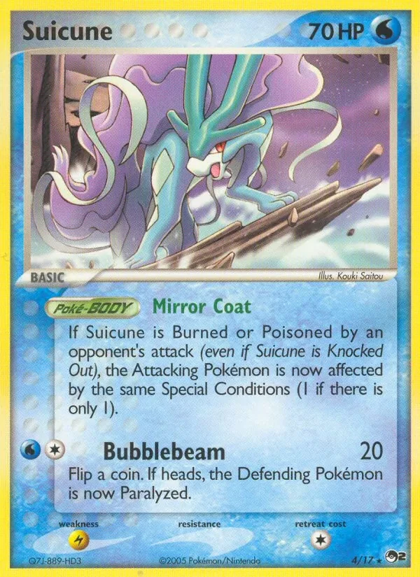 Suicune 4/17 POP Series 2 Pokémon card