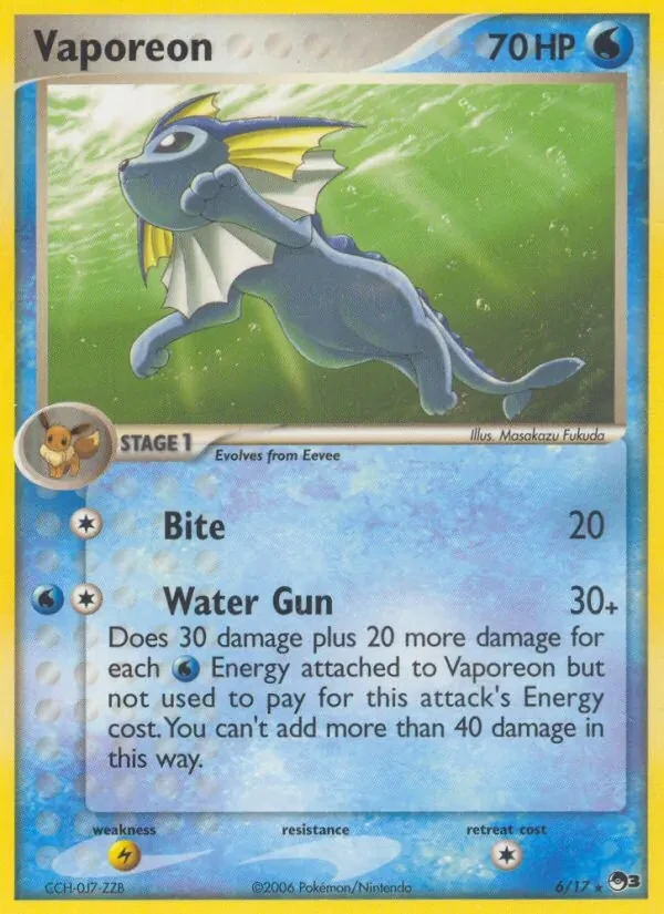 Vaporeon 6/17 POP Series 3 Pokémon Karte