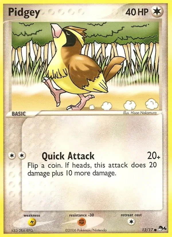 Pidgey 12/17 POP Series 4 Pokémon card