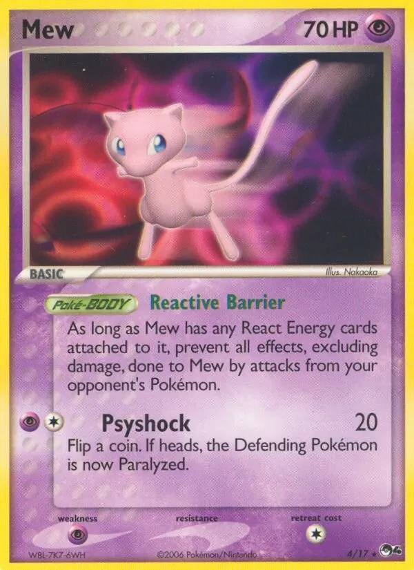 Mew 4/17 POP Series 4 Pokémon card