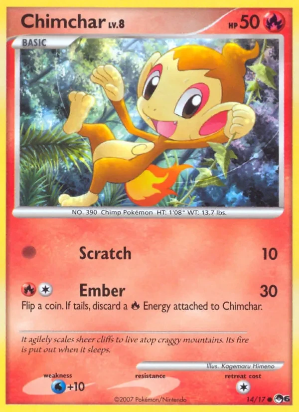 Chimchar 14/17 POP Series 6 Pokémon card