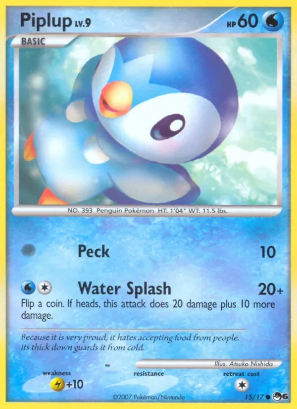 Piplup 15/17 POP Series 6 Pokémon card