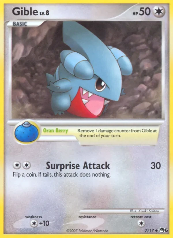Gible 7/17 POP Series 6 Pokémon card