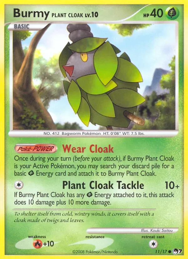 Burmy Plant Cloak 11/17 POP Series 7 Pokémon card