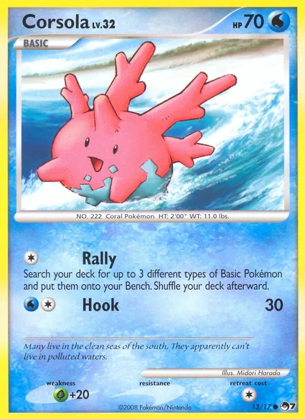 Corsola 13/17 POP Series 7 Pokémon card
