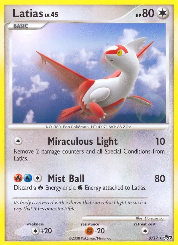 Latias 3/17 POP Series 7 Pokémon card