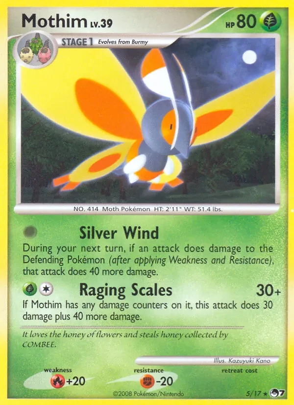 Mothim 5/17 POP Series 7 Pokémon card