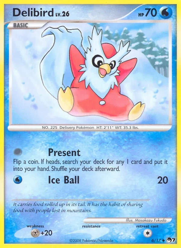 Delibird 6/17 POP Series 7 Pokémon card
