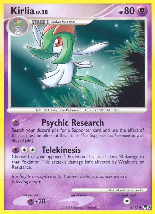 Kirlia 8/17 POP Series 7 Pokémon card