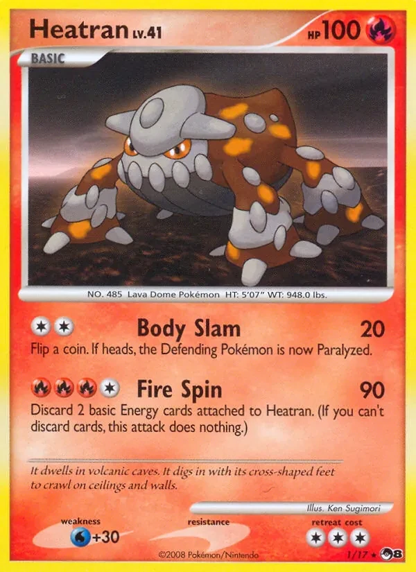 Heatran 1/17 POP Series 8 Pokémon card