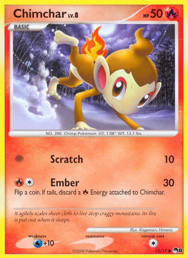 Chimchar 12/17 POP Series 8 Pokémon card