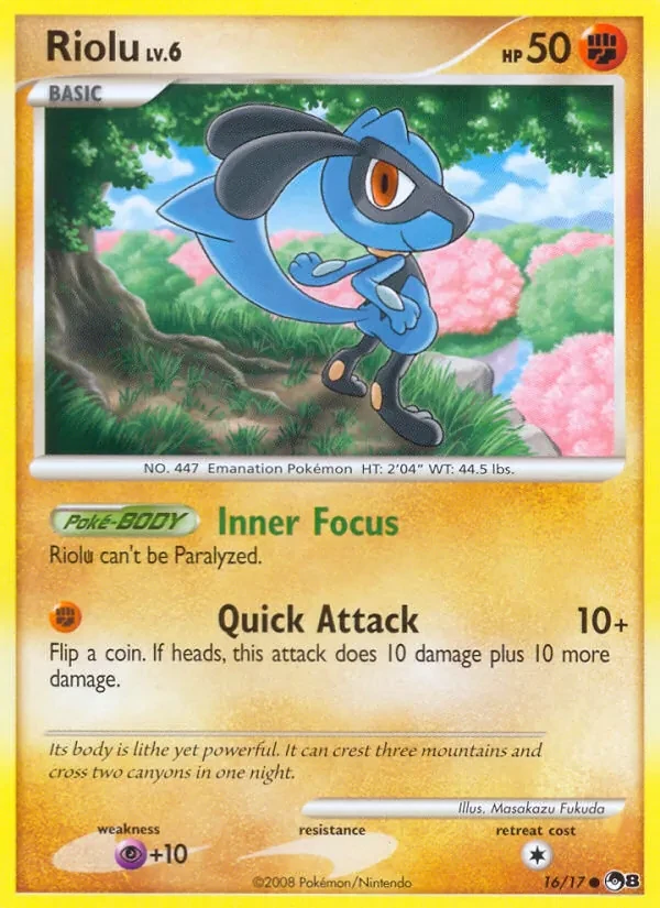 Riolu 16/17 POP Series 8 Pokémon card