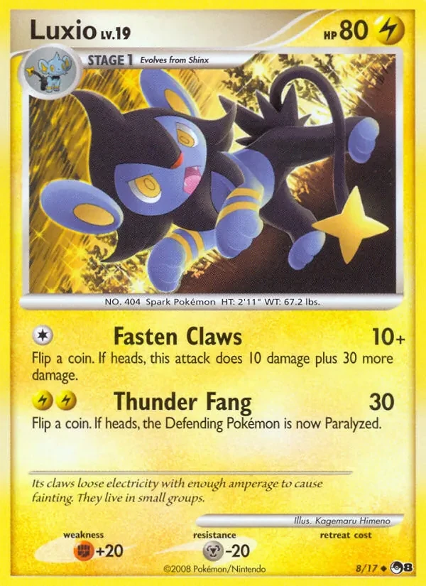 Luxio 8/17 POP Series 8 Pokémon card